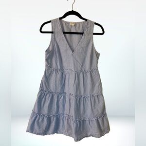 J. Crew Factory Blue and White Striped Mini Dress